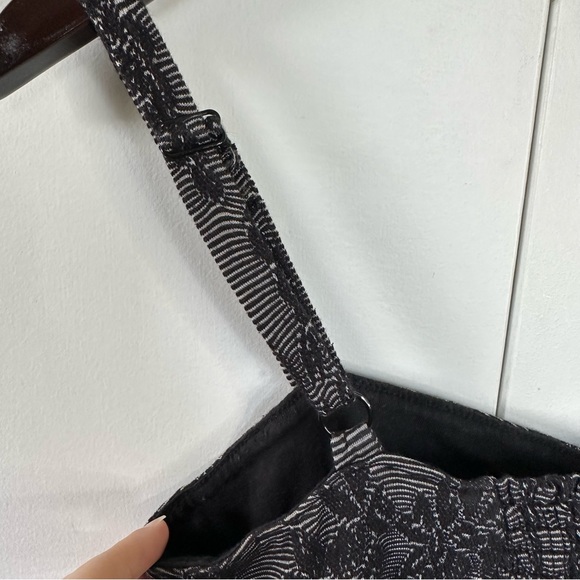 Anthro Lilka Black Striped Floral Dress - Picture 5 of 9